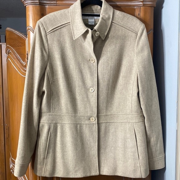 Rena Rowen virgin wool tan blend blazer size M - Picture 1 of 6